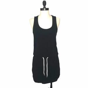 Monrow Crepe Tennis Dress with Pockets Black S EUC